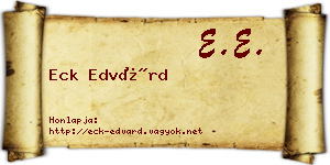 Eck Edvárd névjegykártya